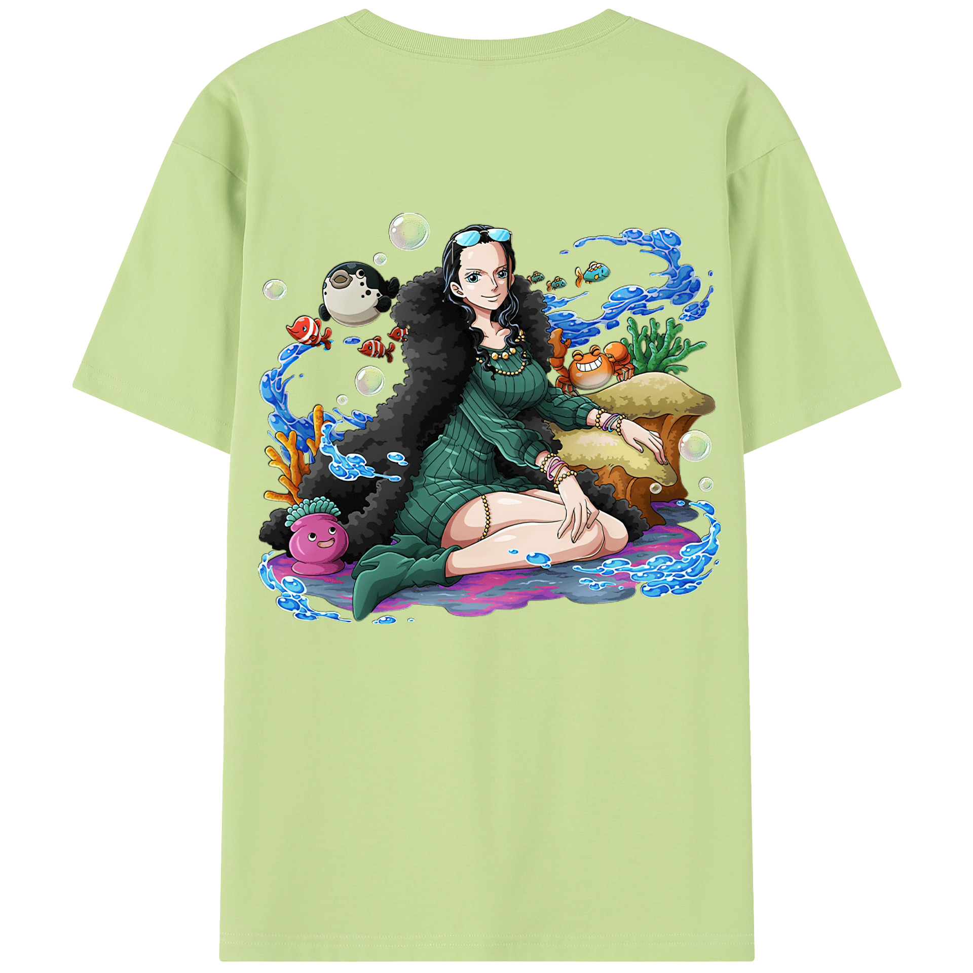 ワンピース ニコ・ロビン ONE PIECE Nico Robin 綿100％半袖Tシャツ（背面プリント）